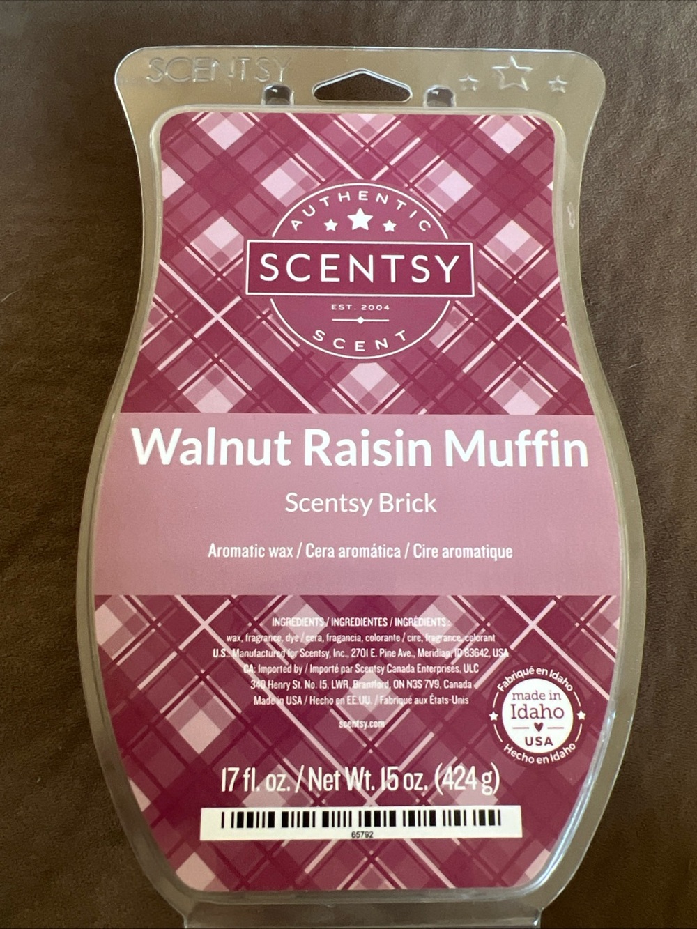 Scentsy walnut raisin muffin brick